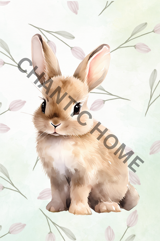 Bunny Rabbit Art Print, Animal Nursery Print - A