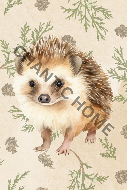 Hedgehog Art Print, Animal Nursery Print