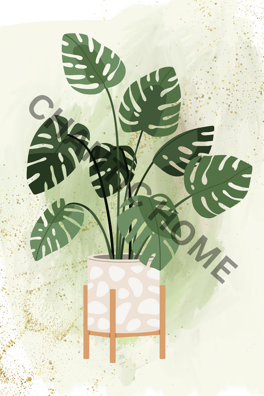Planted Monsterra Art Print, Plant Print