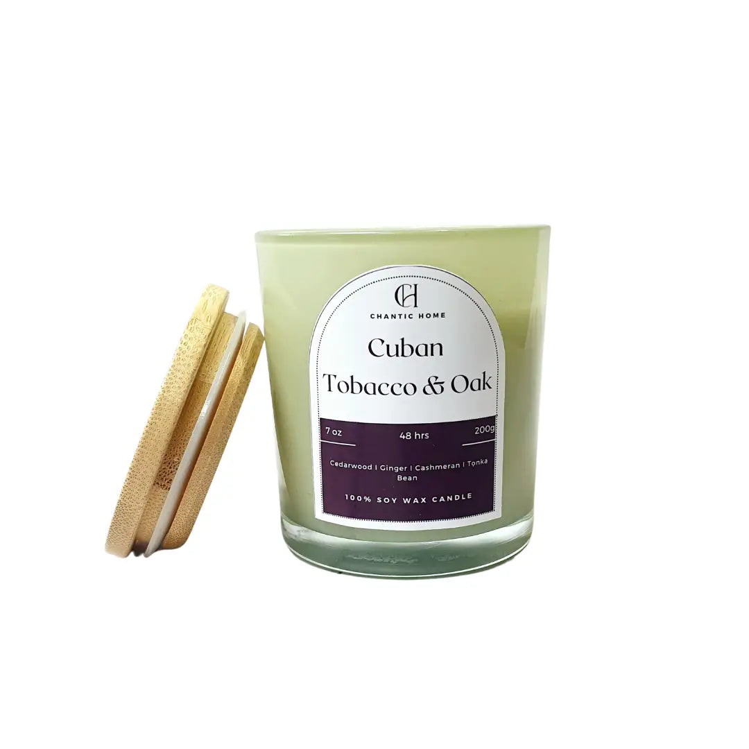 Cuban Tobacco and Oak Candle Vegan friendly Soy and Coconut Wax Petsafe Candles in Harrow