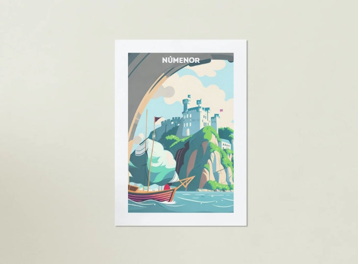 Númenor Art Print, Fantasy Print