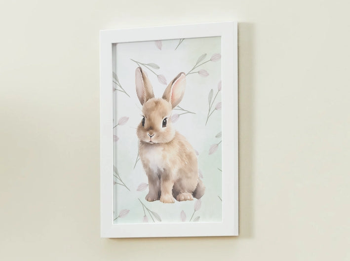 Bunny Rabbit Art Print, Animal Nursery Print - A