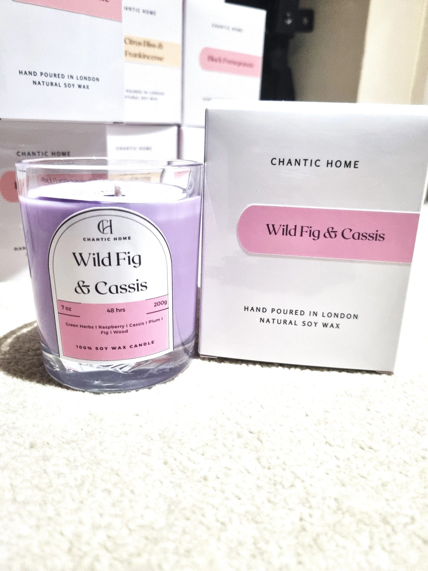 Wild Fig and Cassis Candle Vegan friendly Soy and Coconut Wax Petsafe Candles in Harrow