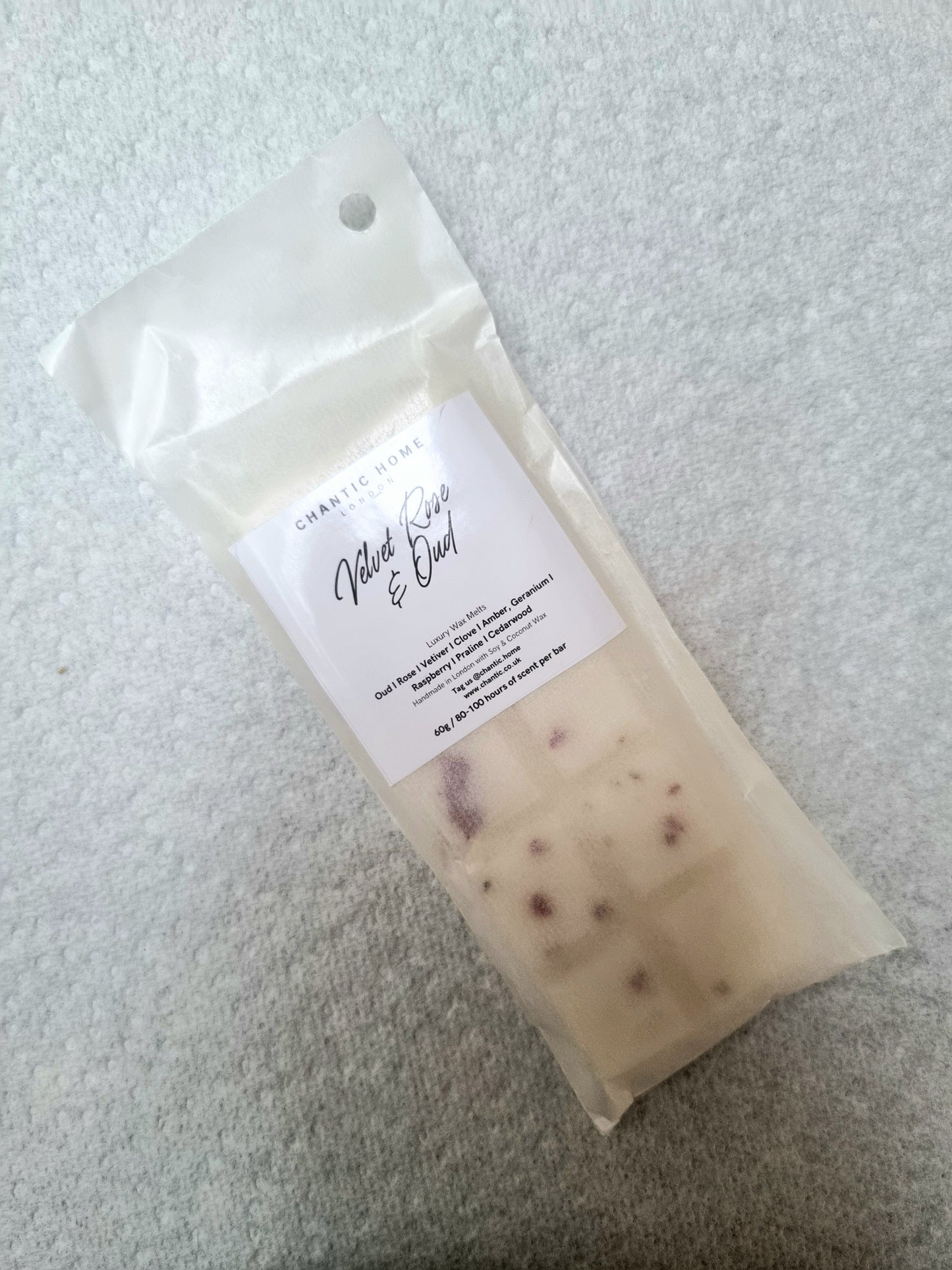 Velvet Rose & Oud Wax Melt Snap Bar | Sustainable, Pet Safe & Natural Home Fragrance | Chantic Home