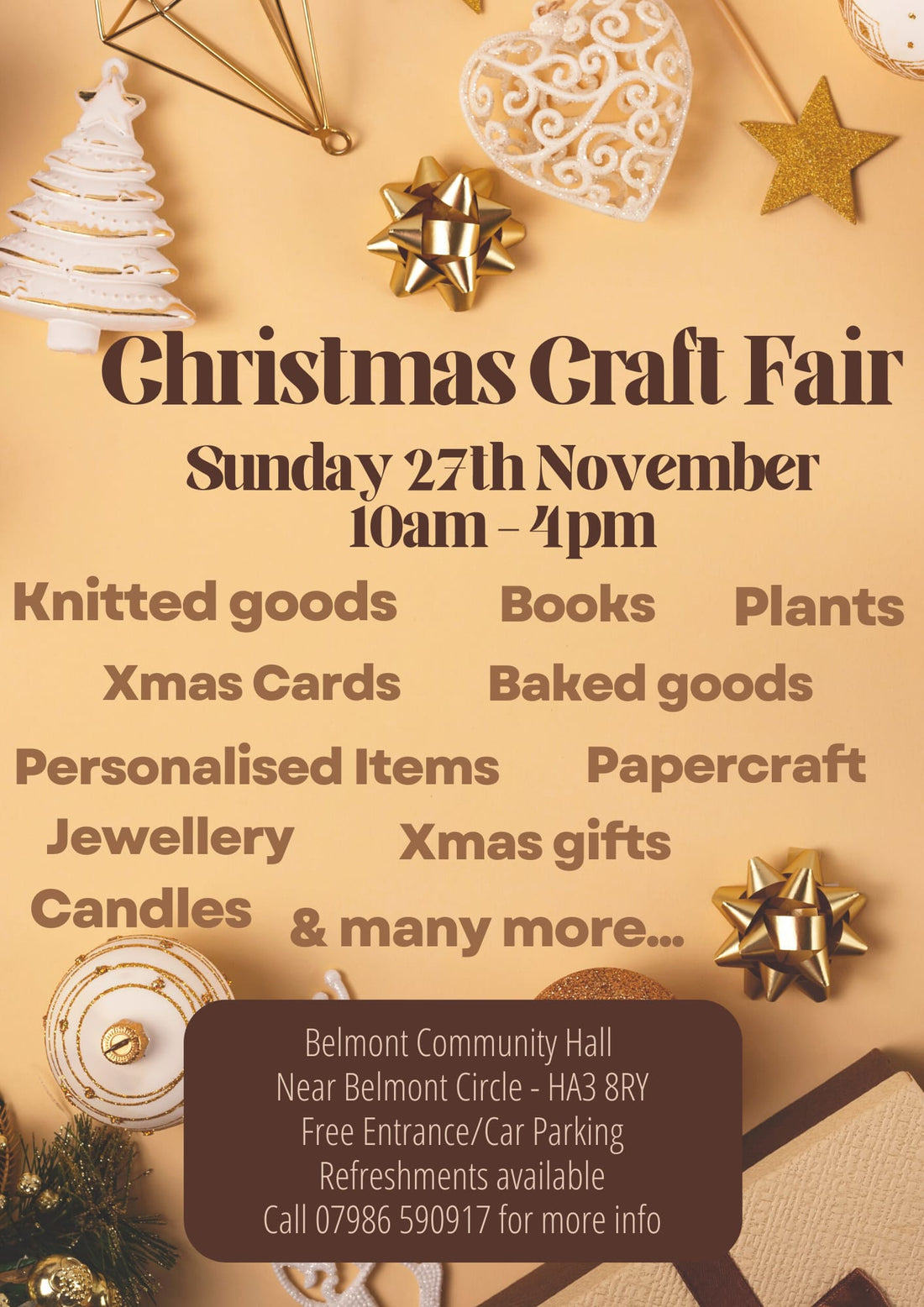 [22nd Nov 2022] - Local Market - Belmont Community Hall, Kenton Lane, London HA3 8RY