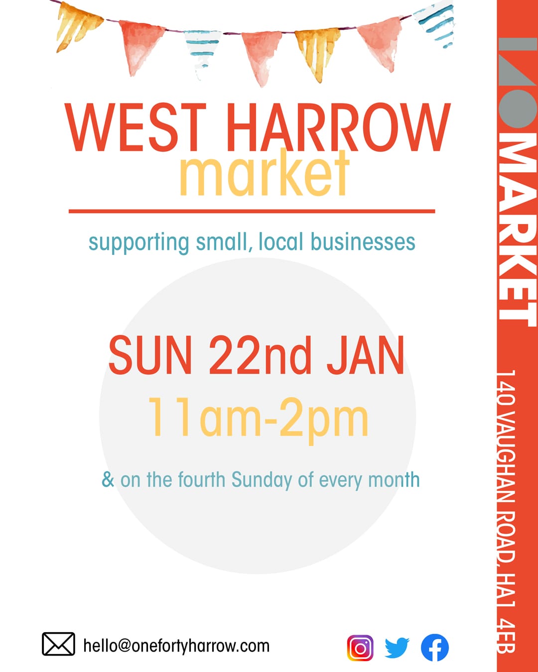 [22nd January ] - Local Market - Oneforty Harrow,  140 Vaughan Road, West Harrow, Harrow, HA1 4EB