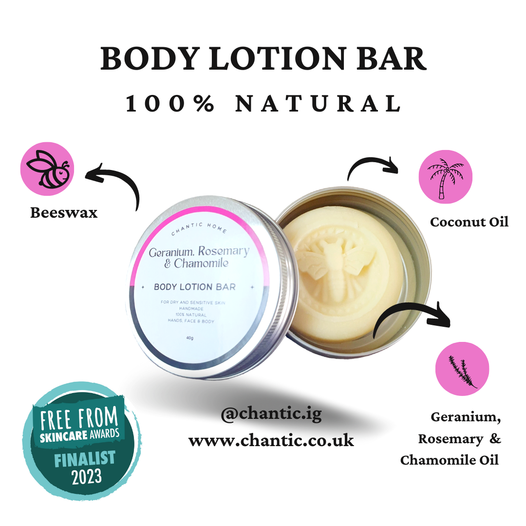 Scented Solid Body Lotion Bar, Cocoa Butter, Coconut Oil & Beeswax