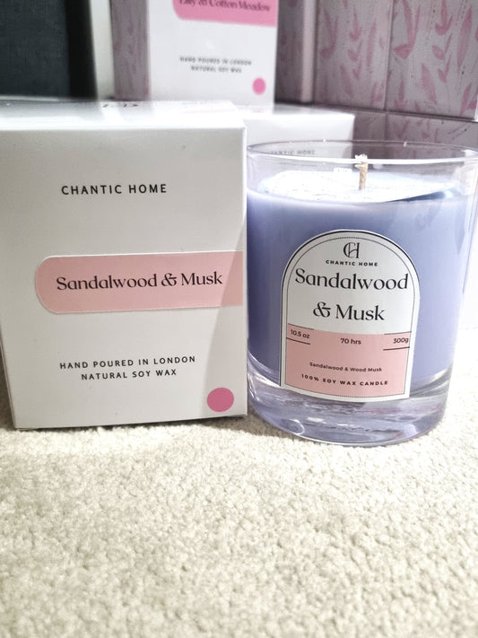 Sandalwood & Musk 30cl | Vegan Soy Candle | Pet-Safe Luxury Home Fragrance | Chantic Home