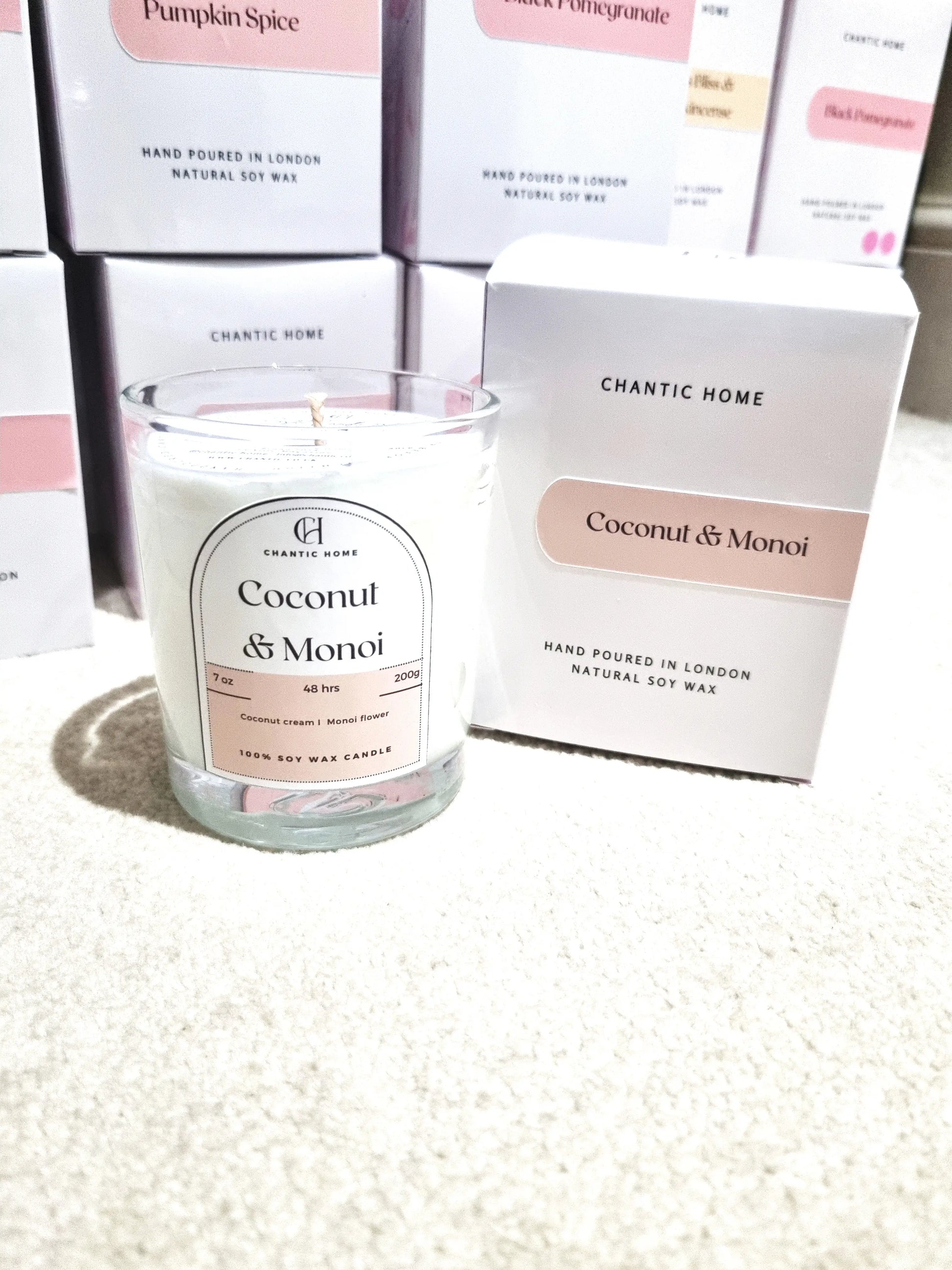 Coconut and Monoi Candle Vegan friendly Soy and Coconut Wax Petsafe Candles in Harrow