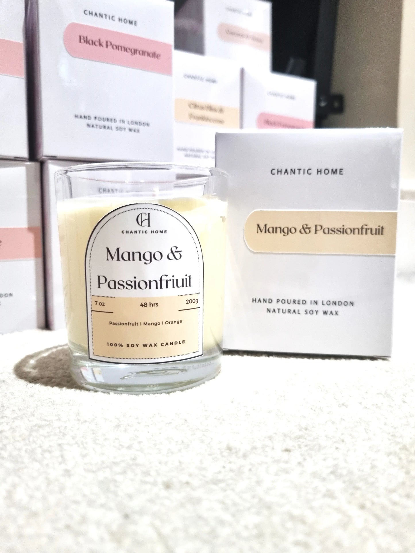 Mango and Passionfruit Candle Vegan friendly Soy and Coconut Wax Petsafe Candles in Harrow