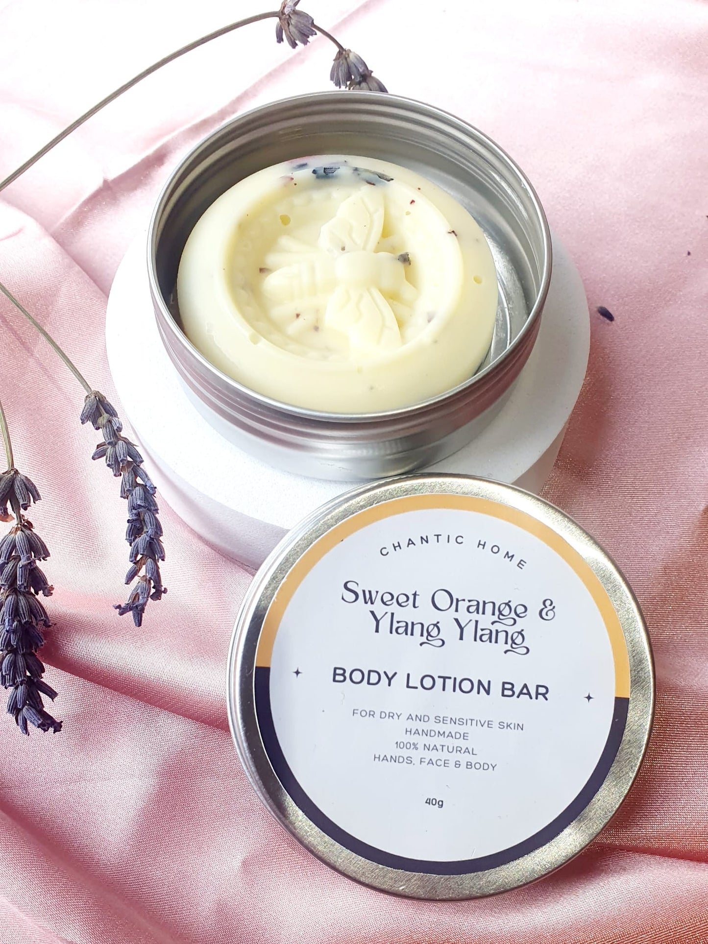Scented Solid Body Lotion Bar, Cocoa Butter, Coconut Oil & Beeswax