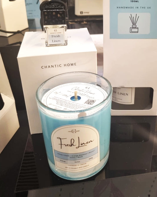 Fresh Linen 20cl | Vegan Soy Candle | Pet-Safe Luxury Home Fragrance | Chantic Home