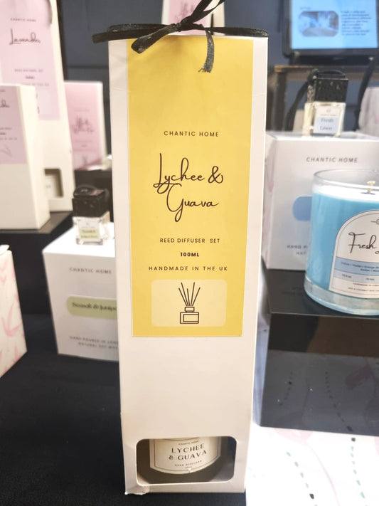 Lychee & Guava 10cl/ 100ml | Vegan Reed Diffuser Set | Pet-Safe Luxury Home Fragrance | Chantic Home