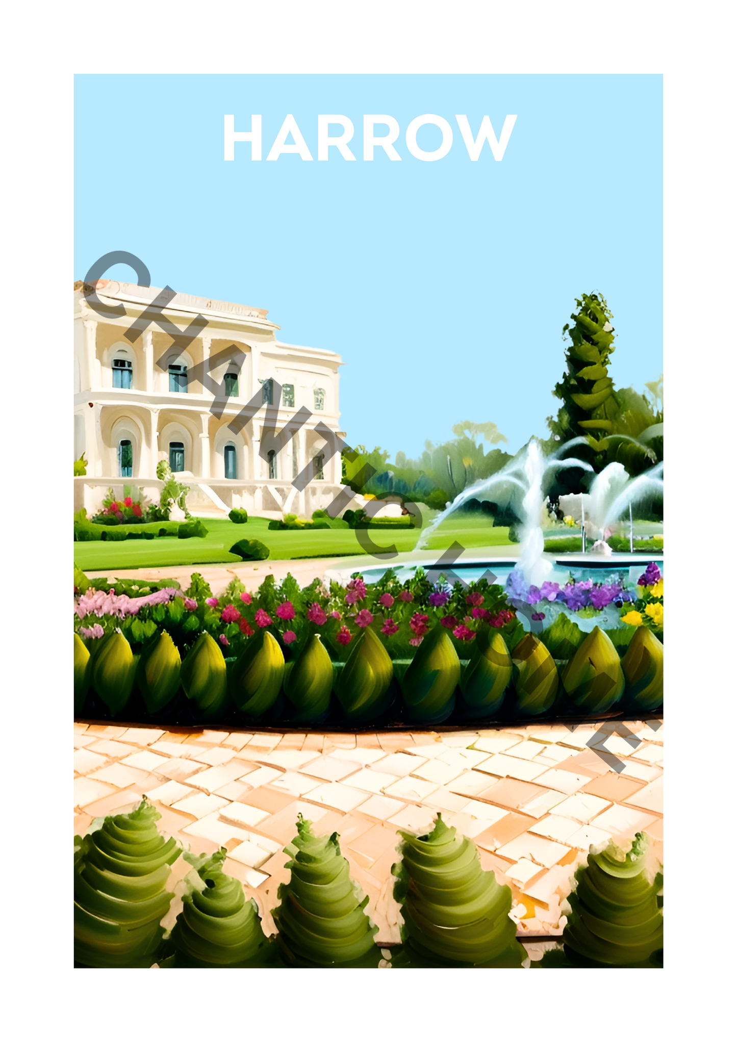 Harrow Travel Print - Bentley Priory