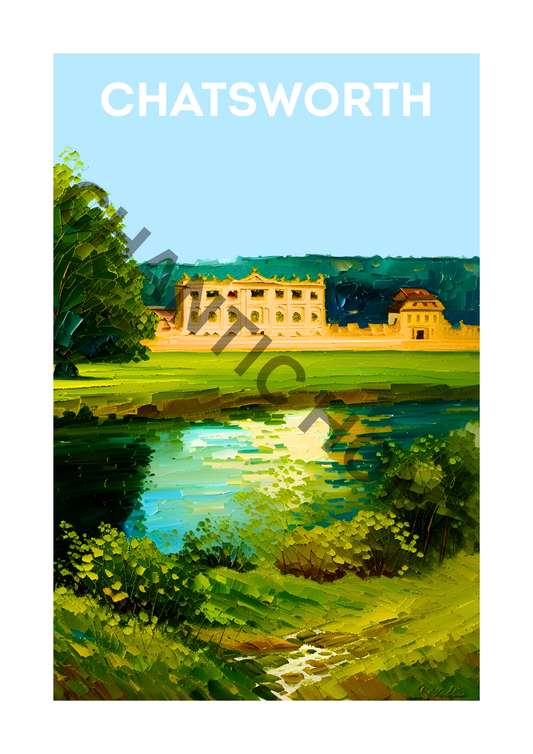Chatsworth Travel Print - Chatsworth House
