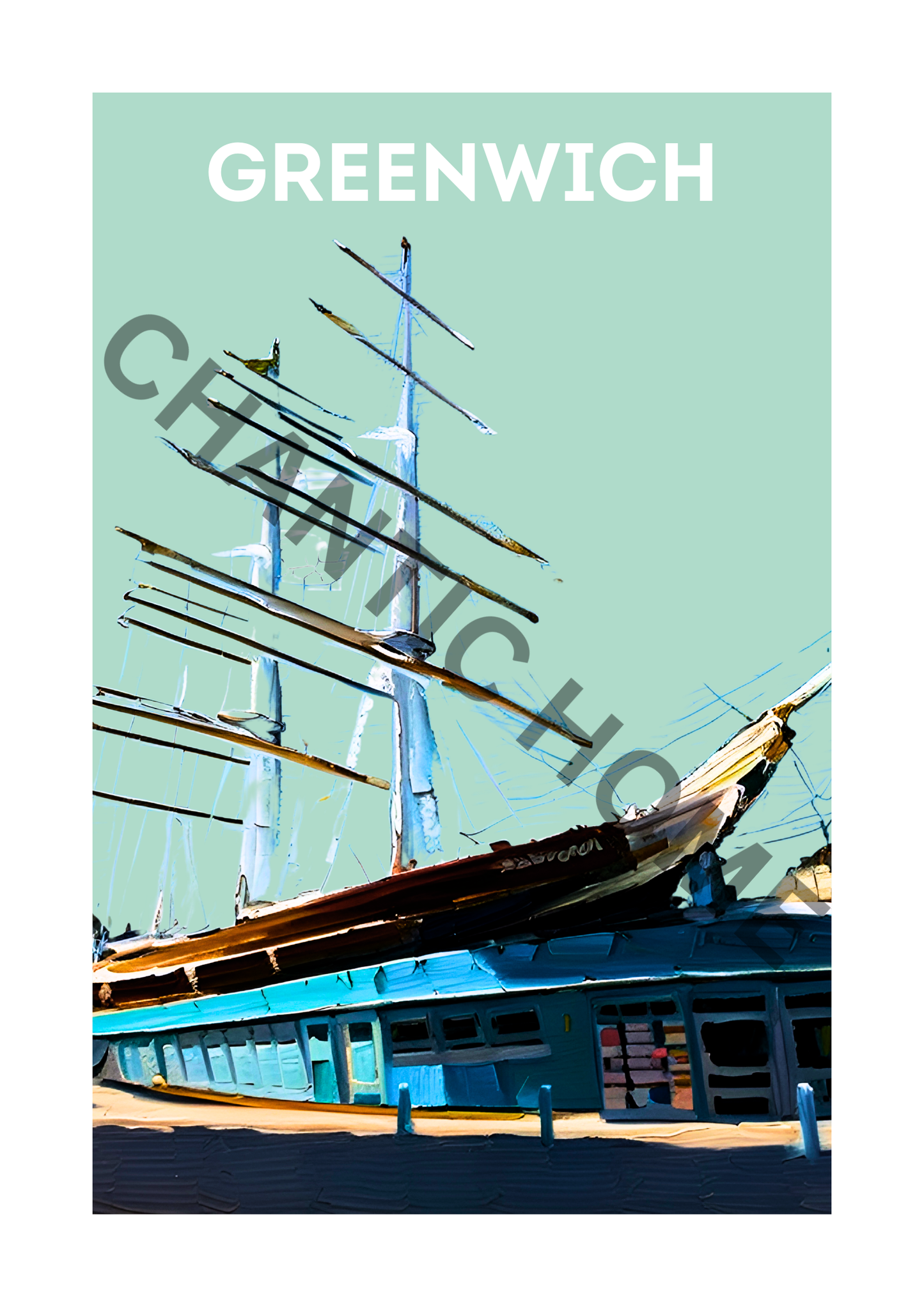 Greenwich Travel Print - Cutty Sark
