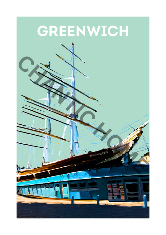Greenwich Travel Print - Cutty Sark