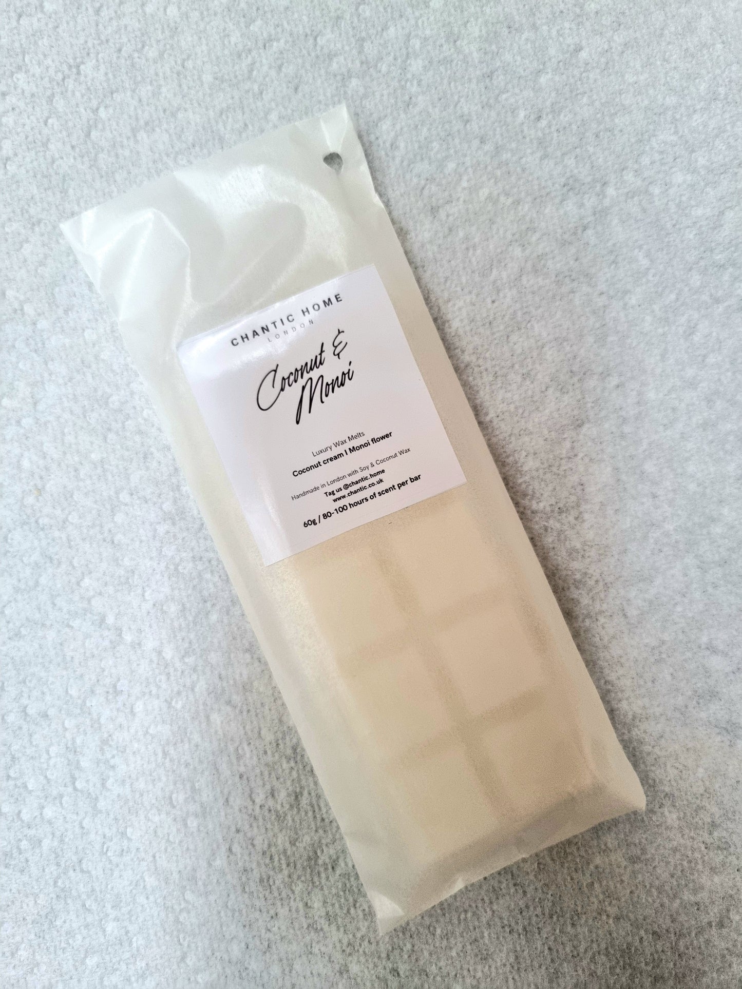 Coconut & Monoi Wax Melt Snap Bar | Sustainable, Pet Safe & Natural Home Fragrance | Chantic Home