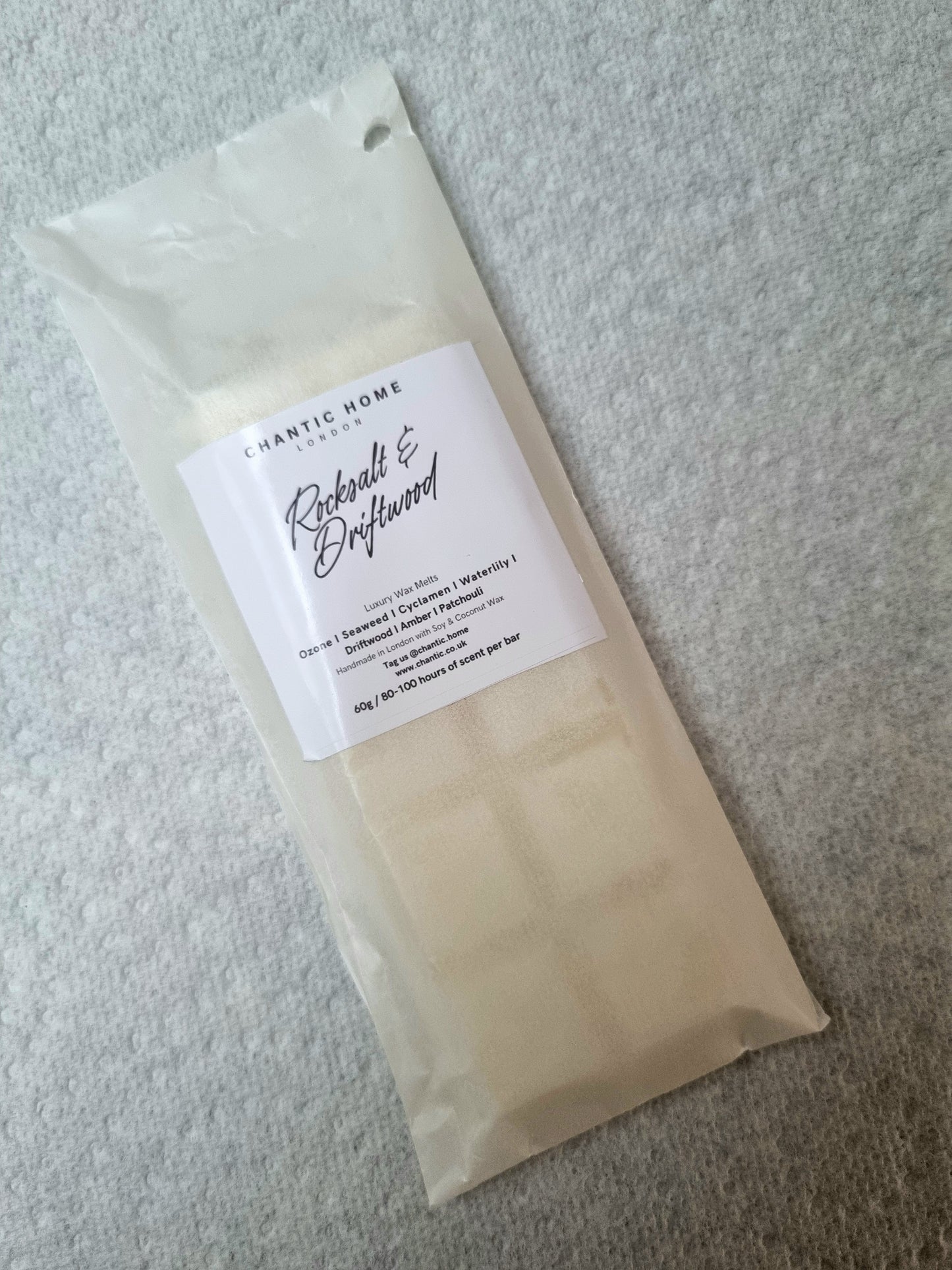 Rocksalt & Driftwood Wax Melt Snap Bar | Sustainable, Pet Safe & Natural Home Fragrance | Chantic Home