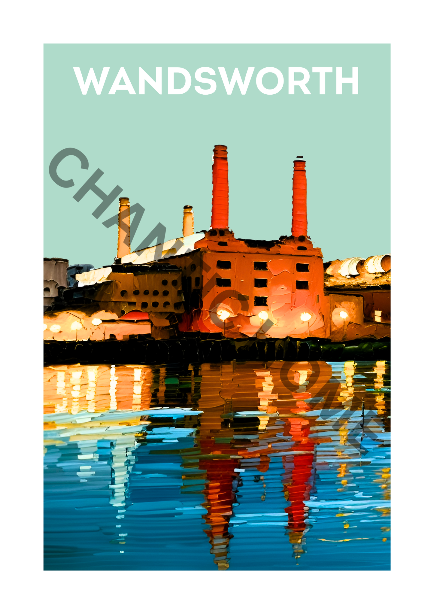 Wandsworth Travel Print - Battersea Power Station