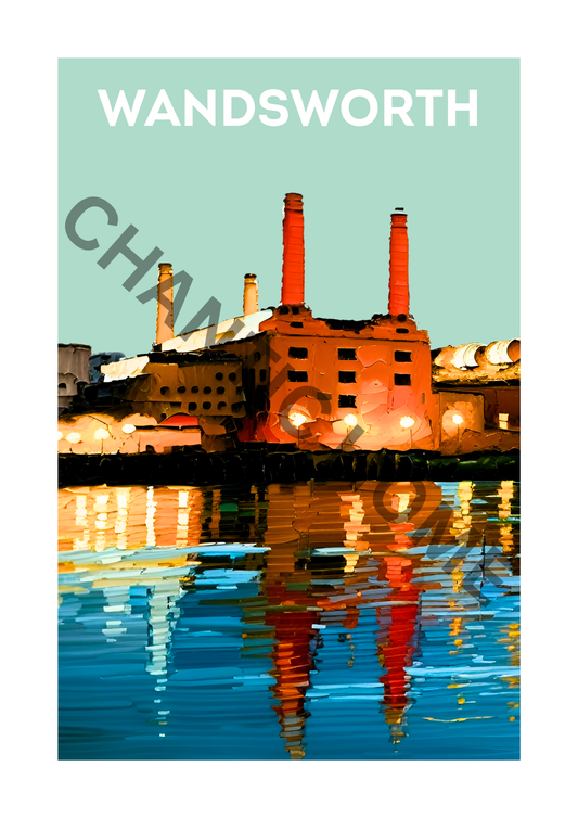 Wandsworth Travel Print - Battersea Power Station